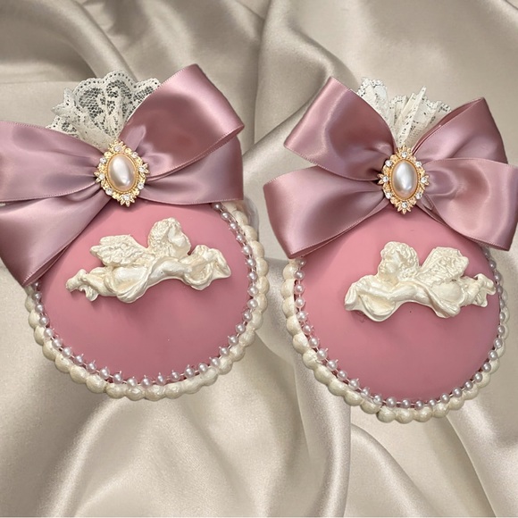 Shabby Chic Christmas Tree Ornament Set 3, X-Mas Tree decorations, Victorian - Picture 13 of 15